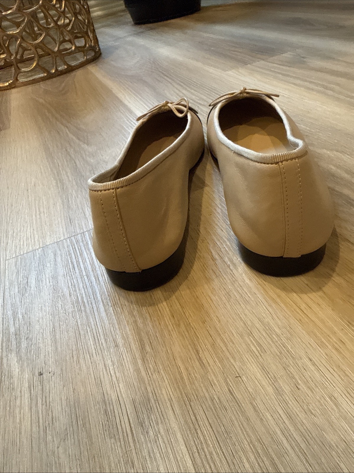 CHANEL Ballet Flats Lambskin Beige & Black Patent Cap Toe - 41C image 4