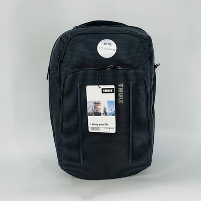 THULE CROSSOVER 2 BLACK EXTERIOR/BLUE INTERIOR PLUSHE LAPTOP/TABLET BACKPACK 20L