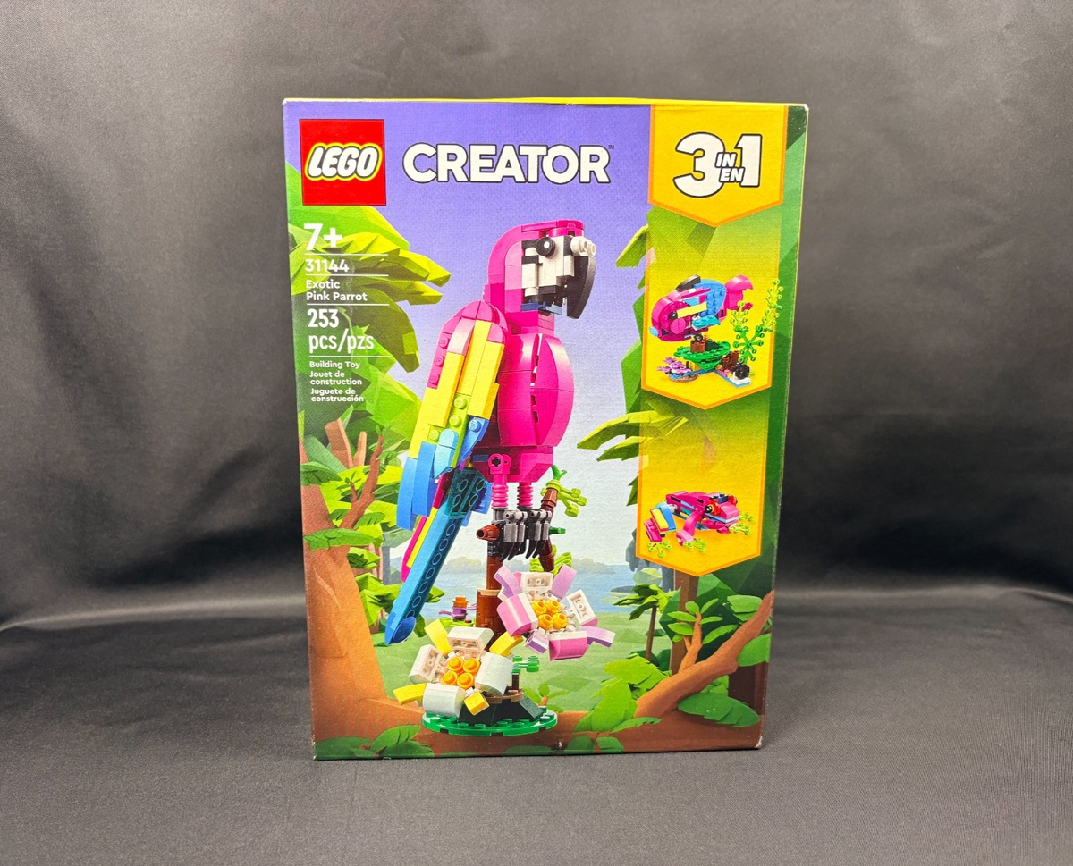 LEGO Creator 3 in 1 Exotic Pink Parrot Fish Frog Building Toy Set