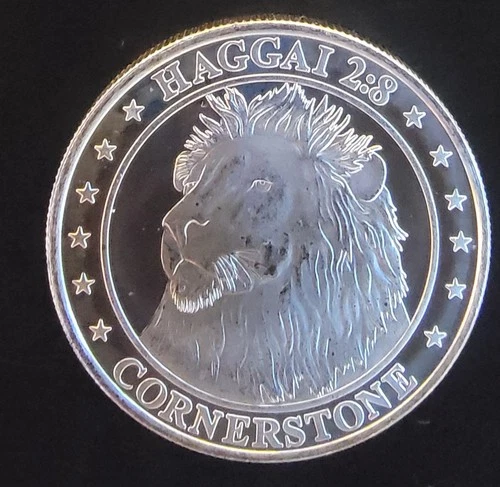 Haggai 2:8 Cornerstone Mint Rev 3:18 Rare Vtg Bullion-0.999 Silver 1 Oz Art Coin