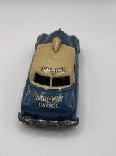Vintage 1950s A.H.T. Japan Tin Highway Patrol Police Car Friction Toy Blue Litho