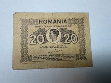 Romania 20 Lei 1945 Vintage Banknote Circulated Condition World Paper Money