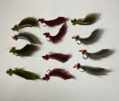 1 Dozen Tungsten Pine Squirrel Mini leech size 14 assorted colors