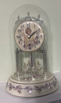 Timex Angel Dome Anniversary Clock Glass Floral Base