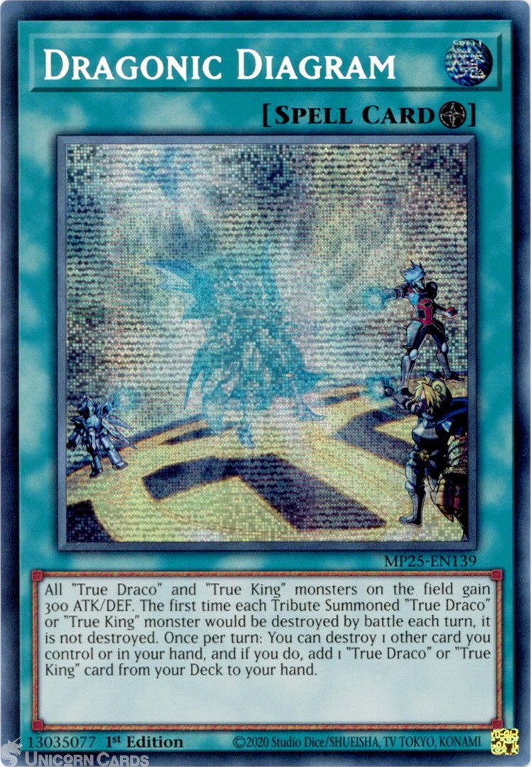 MP25-EN139 Dragonic Diagram : Prismatic Secret Rare 1st Edition Mint YuGiOh Card
