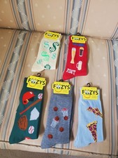 Lot Of 5 Pairs Of Men's Fun Socks By FOOZYS Size 10-13 STOCKING STUFFERS LOT 1 