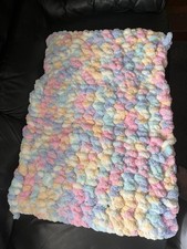 Beautiful Hand Knitted Chunky Blanket /Throw Great for The Home
