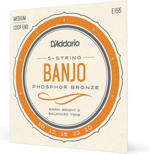 Banjo Strings Phosphor Bronze EJ55 Medium Gauge 9-30 5 String Set