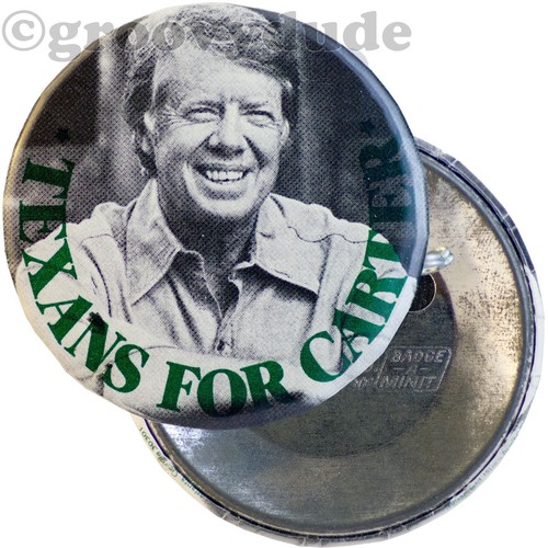 1976 Texans For Jimmy Carter Texas Campaign Official TX Pin Pinback Button Badge
