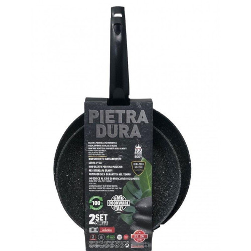 Set 2 Padelle Antiaderenti Rinforzate 22-26 cm | Induzione e Gas