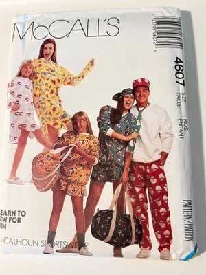 McCall's Sewing Pattern #4607-Kids Sportswear-sweatshirts,sleep shirt, gym bag++
