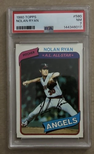 1980 TOPPS #580 NOLAN RYAN PSA 7 NM