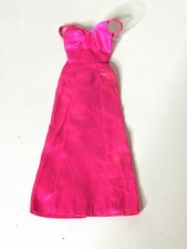 Vintage Mattel Barbie Superstar 9720 Pink Satin Maxi Dress Gown