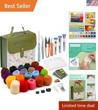 Mayboos Needle Felting Kit, Wool Roving 20 Colors Set, Wool Felting Kit Felt Mol