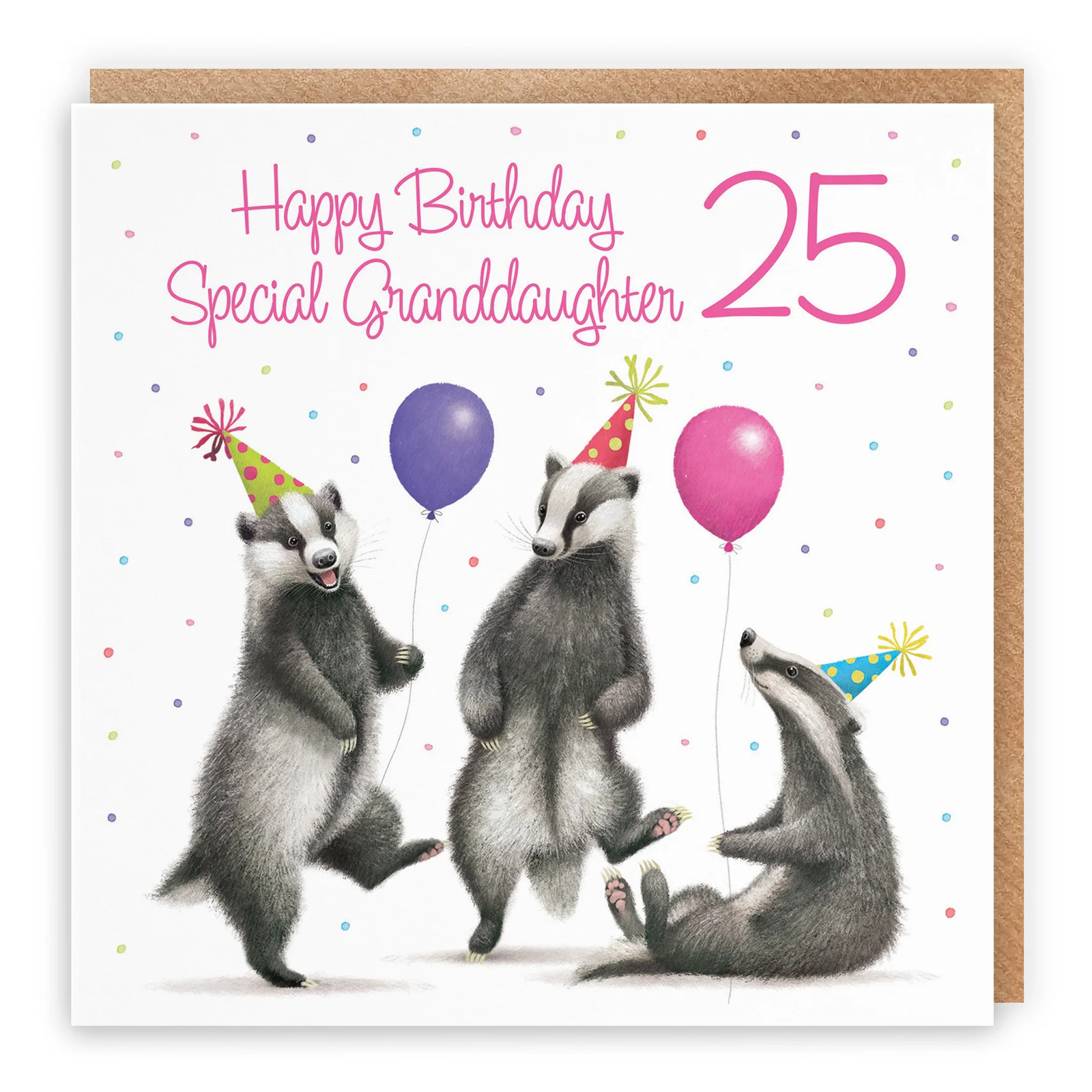 25th Granddaughter Badgers Birthday Card Milo's Gallery