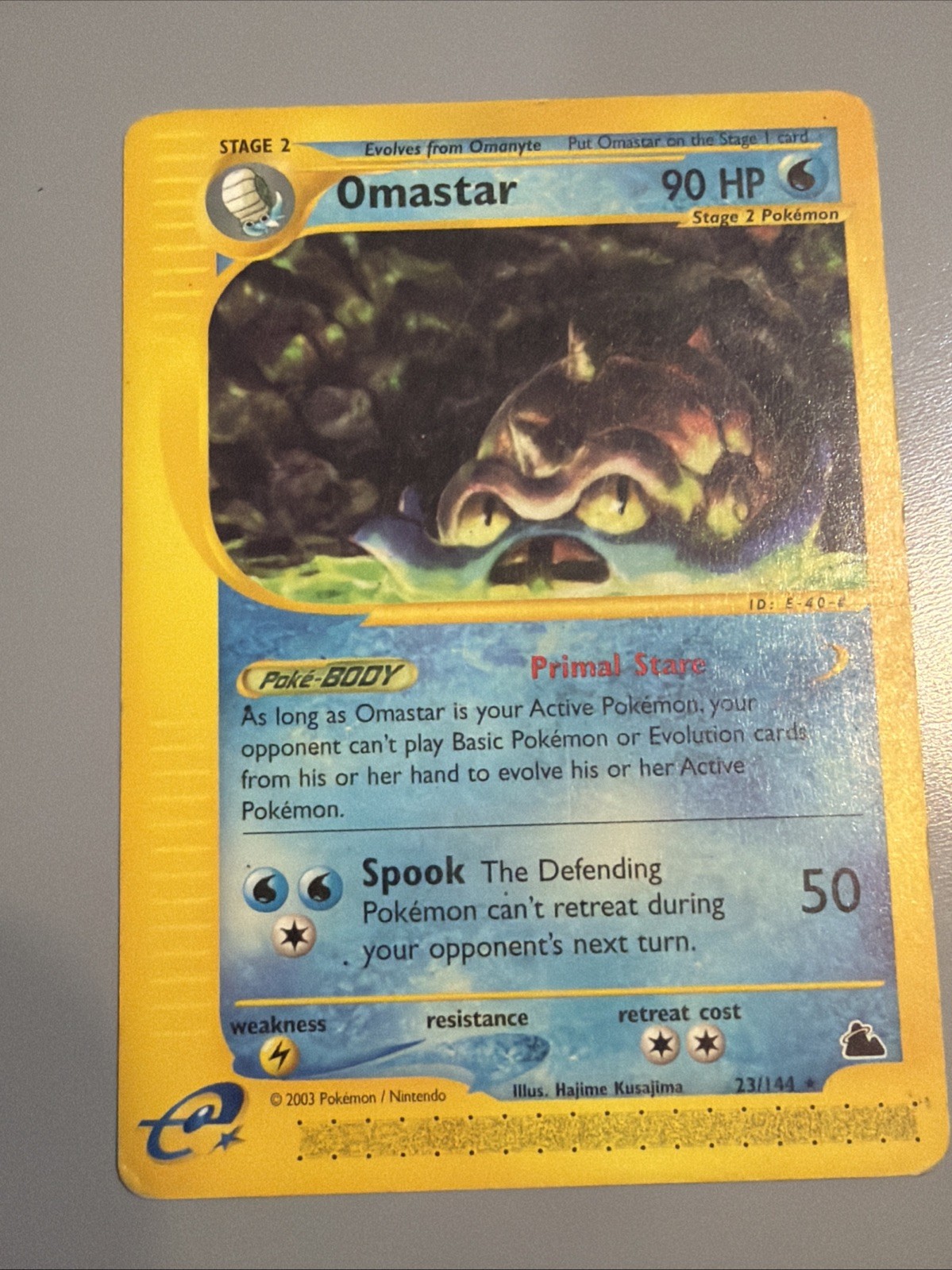 Pokemon Card Skyridge E Series Omastar 23/144 WOTC