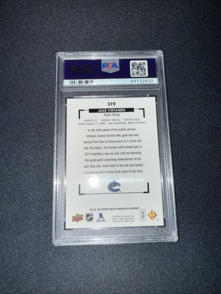 2015-16 Upper Deck Portfolio #319 RC Canucks Jake Virtanen PSA 10 - Image 4 of 4
