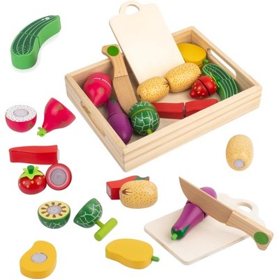 Holz Spielküche Zubehör Obst Gemüse zum Schneiden Kinder Spielzeug Lernspielzeug