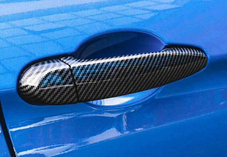 Cubierta de manija de puerta exterior de fibra de carbono ABS para BMW X1 2013-2015 8P Foto 4 de 4