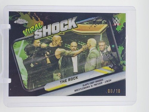 THE ROCK 2026 TOPPS CHROME WWE VIRAL SHOCK BLACK REFRACTOR /10 #VIR-4 Q1887
