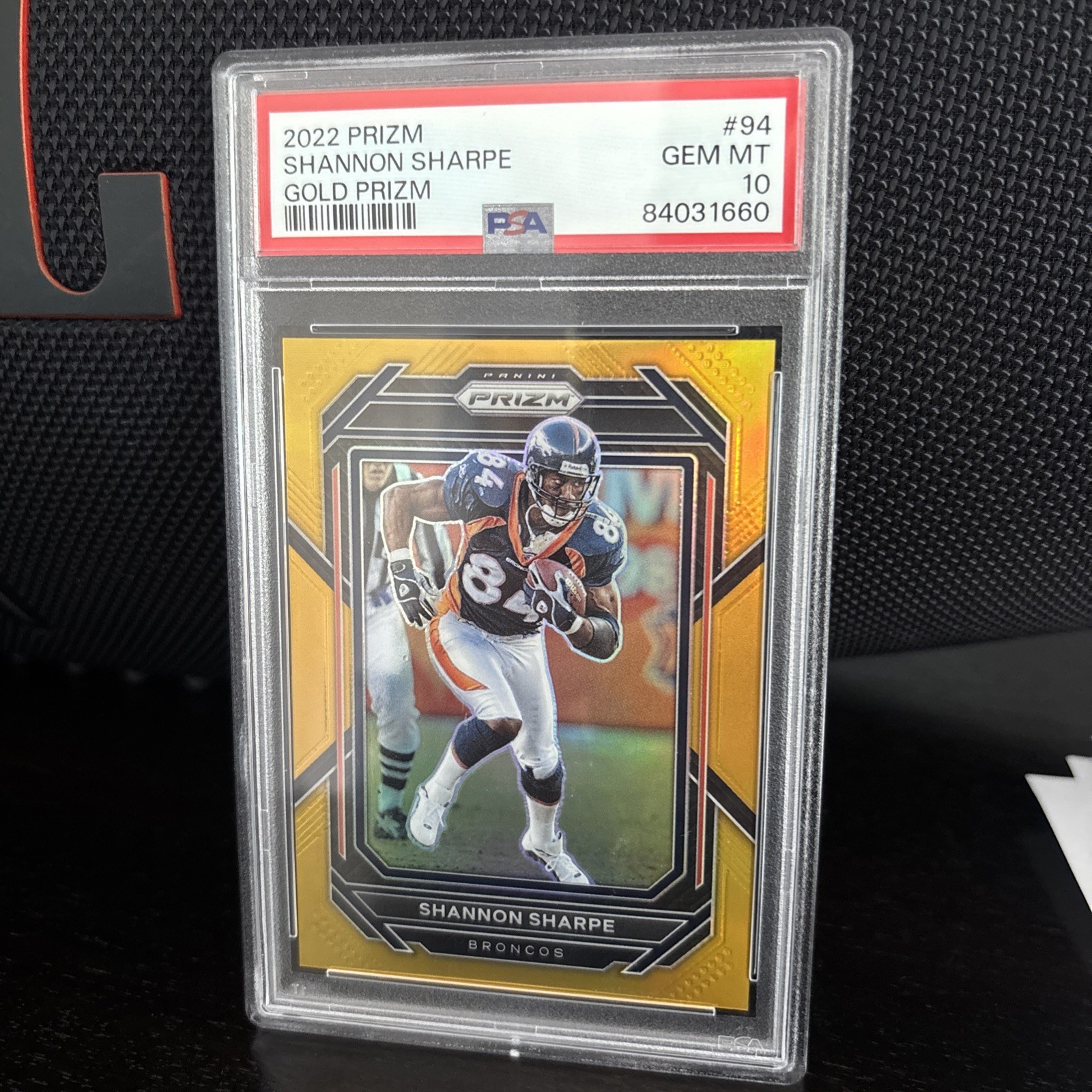 2022 Shannon Sharpe GOLD Prizm Denver Broncos 5/10 PSA 10 🔥