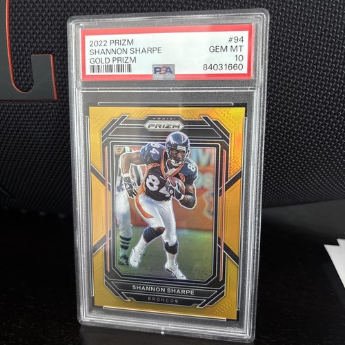 2022 Shannon Sharpe GOLD Prizm Denver Broncos 5/10 PSA 10 🔥