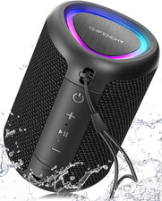 Portable Bluetooth Speaker with Lights Crystal Clear Sound IPX5 Waterproof BT