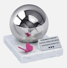 Memorial urn for baby Sphere cremation urn with engraved text Solid child size u