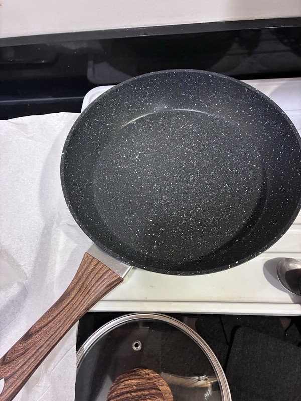 Speckled Black Nonstick 6-Piece Pan Set w/ Lids, Wok & Grill Pan