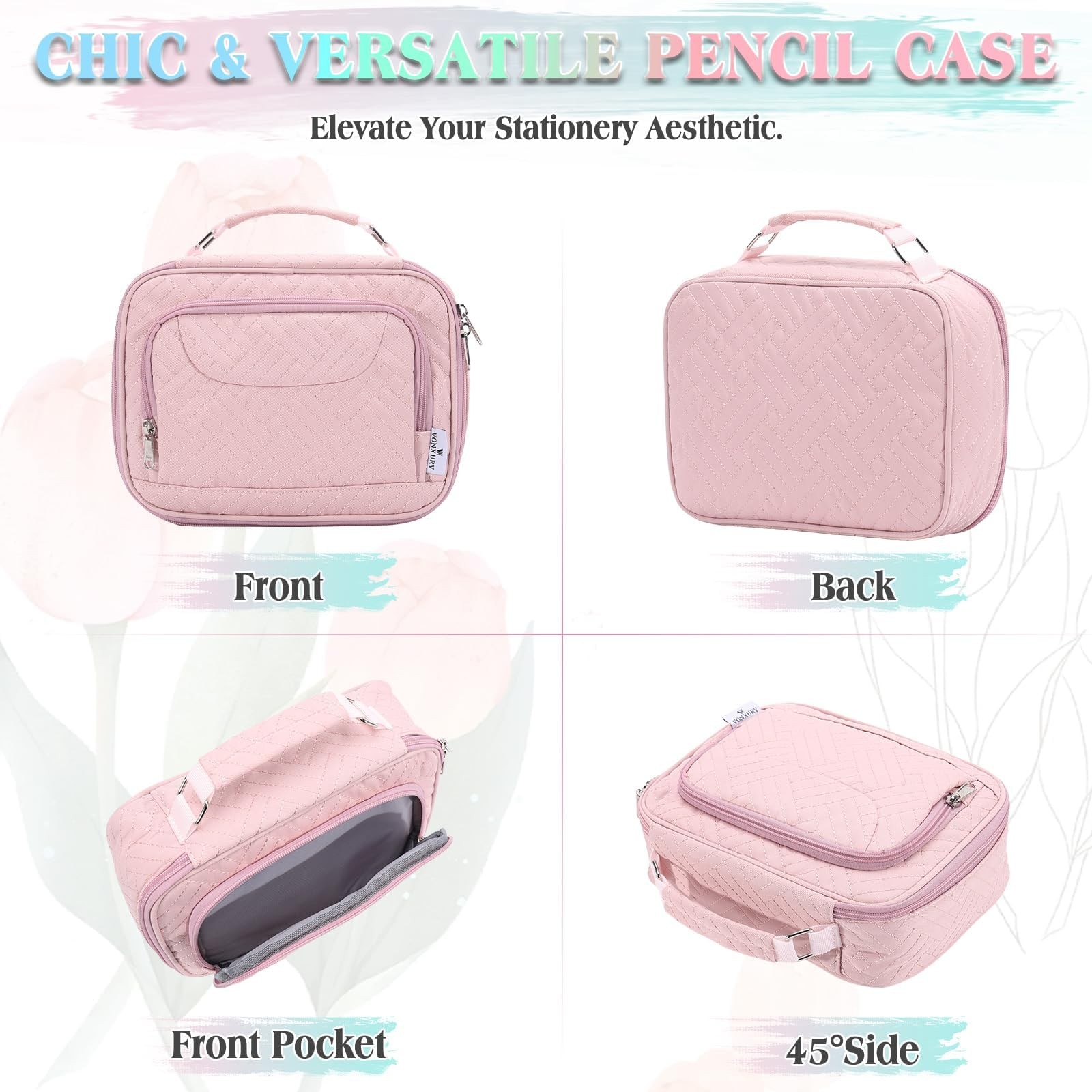 Large Pen Pencil CaseVONXURY High Capacity Art Colored Pencil Pouch Portable ...