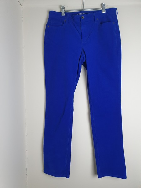 Lands End Womens Corduroy Pants Size W34 L34 Blue Straight Leg