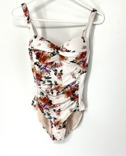 NipTuck Swim One Piece Swimsuit Floral Ruched Multi Fit Cup Size 4 Swimwear