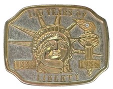 Vintage STATUE OF LIBERTY 1886-1996 100 YEARS OF FREEDOM Belt Buckle