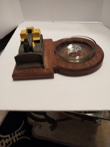 Vtg Terex Bulldozer Ashtray Promotional Construction Equipment Desk Set 1950s - Picture 9 of 10