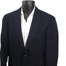 Hart Schaffner Marx Classic Blue Blazer 38R Navy Silver Button Single Vent