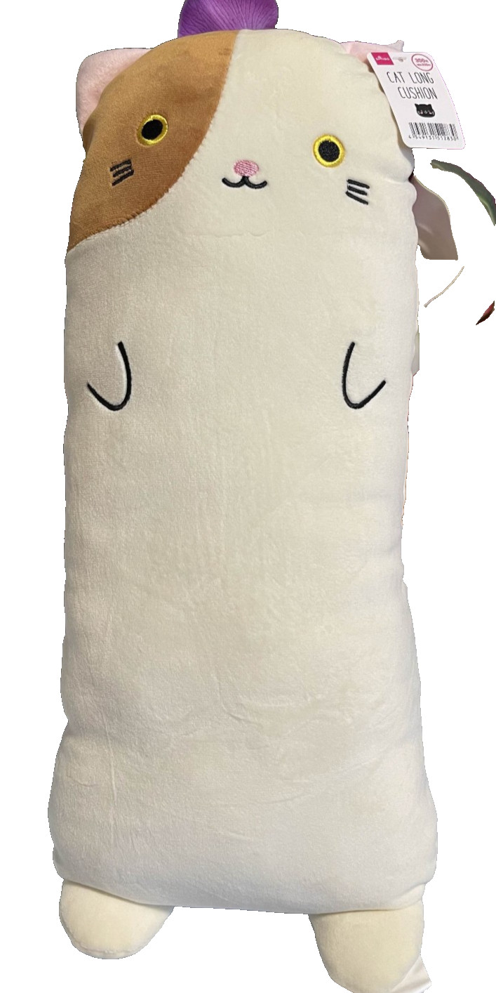 New Kawaii Cat Plushie – Daiso Soft Hug Pillow Toy – Cute Stuffed Animal