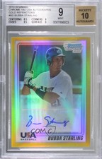 2010 Bowman Chrome USA Stars Gold Refractor 29/50 Bubba Starling BGS 9 Auto u2h