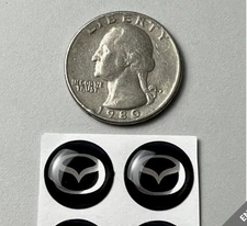 2pcs Emblem Logo Mazda Key Fob Replacement 14mm Badge Resin Sticker OE Spec USA