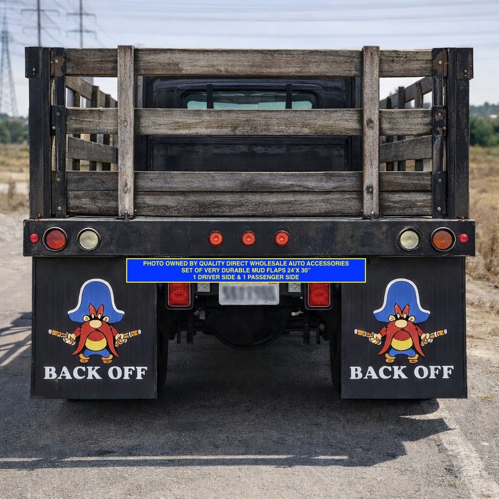 Yosemite Sam Tractor Trailer Diesel Mudflap Semi Back Off Truck Mud Flap 24