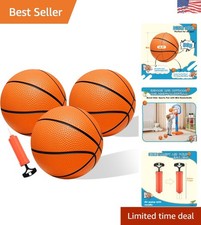 3 Pack Mini Basketballs - 6 Inch Safe PVC Balls with Pump for Indoor Outdoor Fun