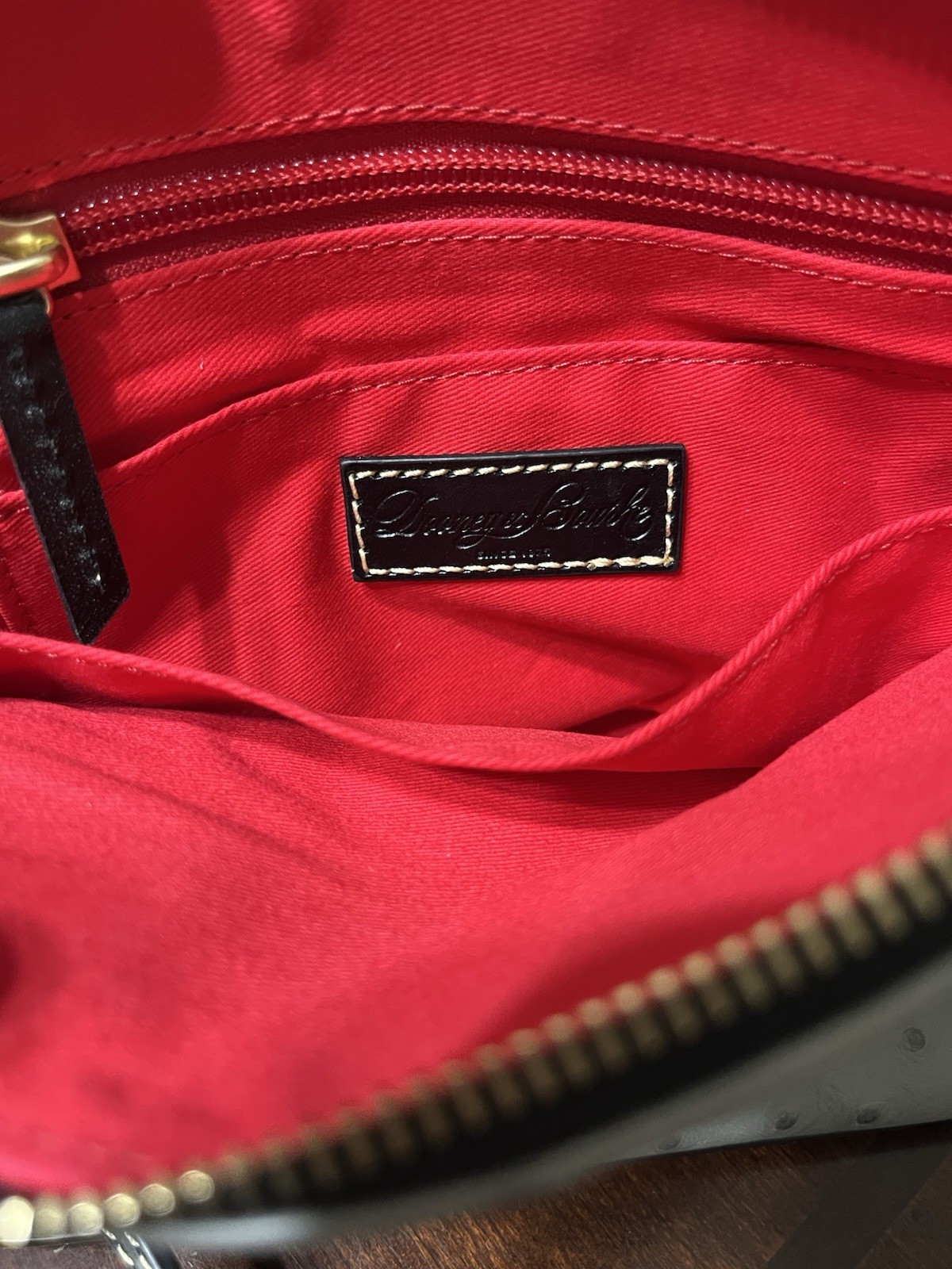 Dooney & Bourke Gray Ostrich Ruby Crossbody Purse - image 2