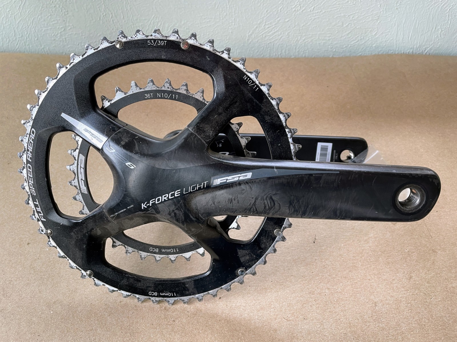 FSA K-Force Light Carbon Crankset 53/39t 175mm BB386EVO