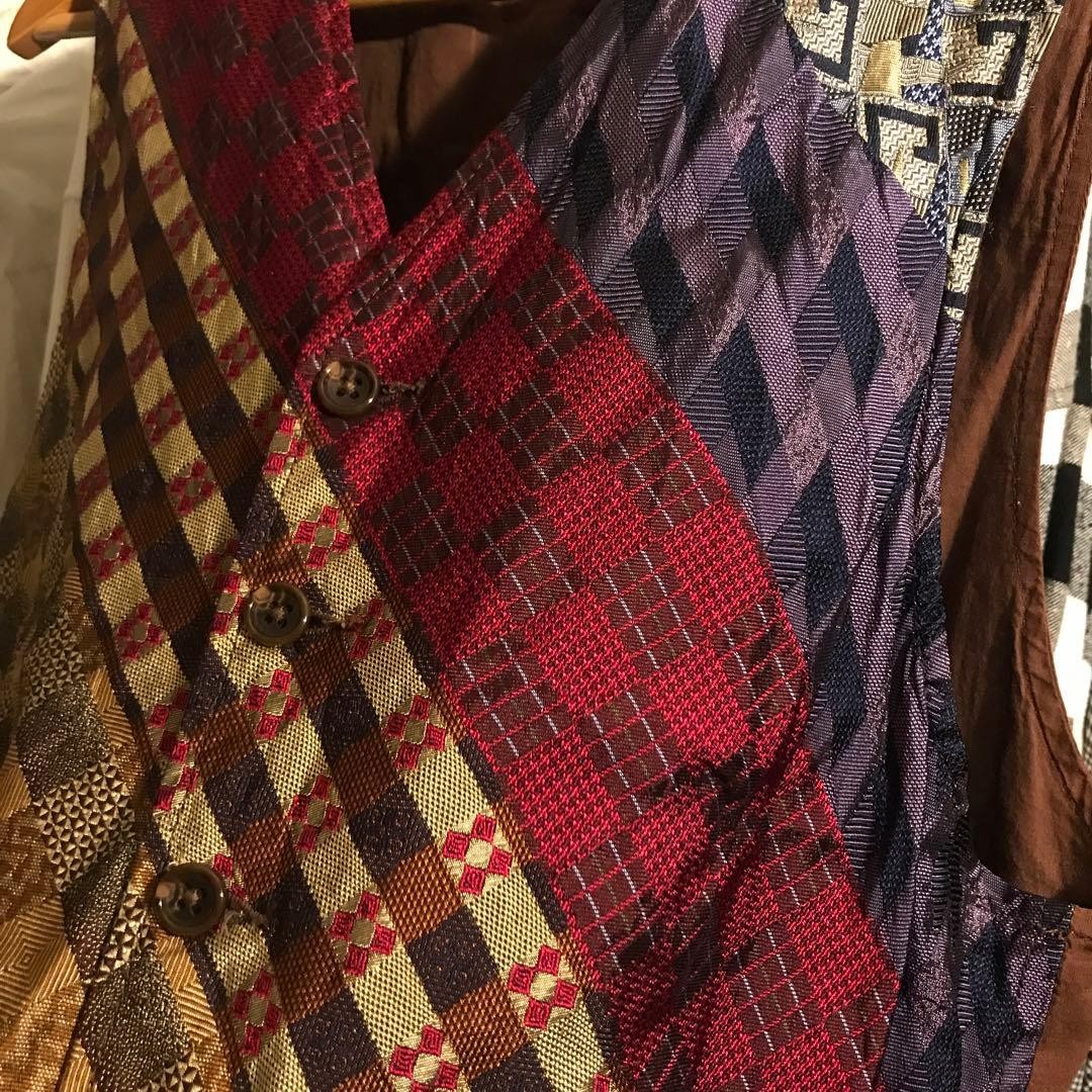 Engineered Garments All-Over Pattern Vest Silk Ma… - image 3