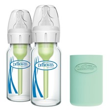 Dr. Brown's Anti-Colic Options Narrow Glass Baby Bottle with Level 1 Slow Flow