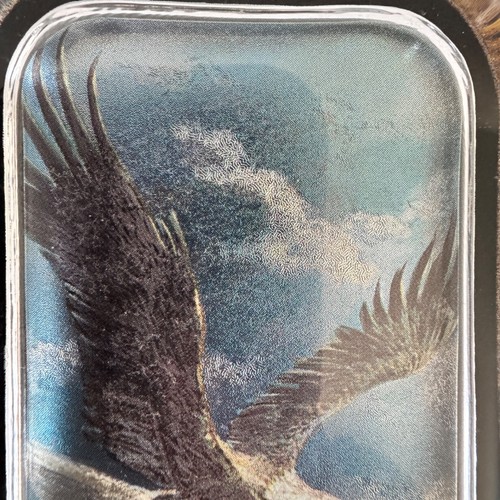 American Bald Eagle Desk Office Paperweight Art Glass Sparkling Large Bird Deco - Picture 5 of 9