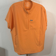 FIGS-Technical Collection Pullover Scrub Top Orange Size Large