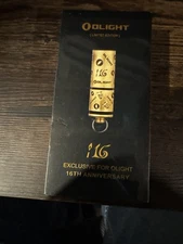 Olight I16 Brass Keychain Flashlight 16th Anniversary Edition 180L NEW - SEALED