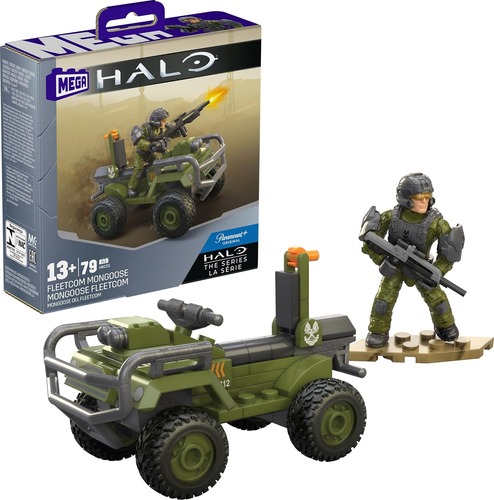 MEGA Halo Building Toy Set, FLEETCOM Mongoose ATV Vehicle with 79 Pieces, 2 P... - Picture 8 of 12