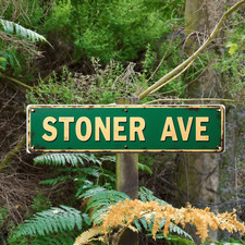 Vintage Metal Tin Sign Stoner Ave Rustic Street Plate Funny Home Wall Art Decor