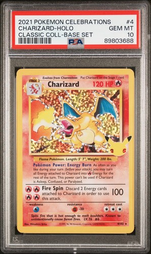 POKEMON CHARIZARD-HOLO 2021 CELEB CLASSIC COLL-BASE SET #4 PSA 10
